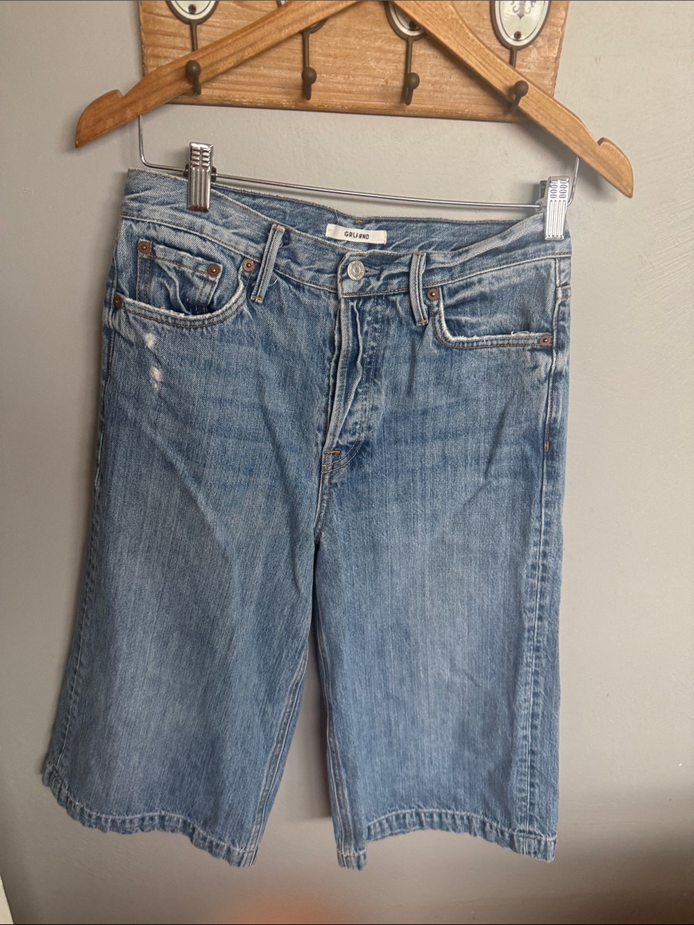 GRLFRND Light Blue Denim Boyfriend Bermuda Shorts